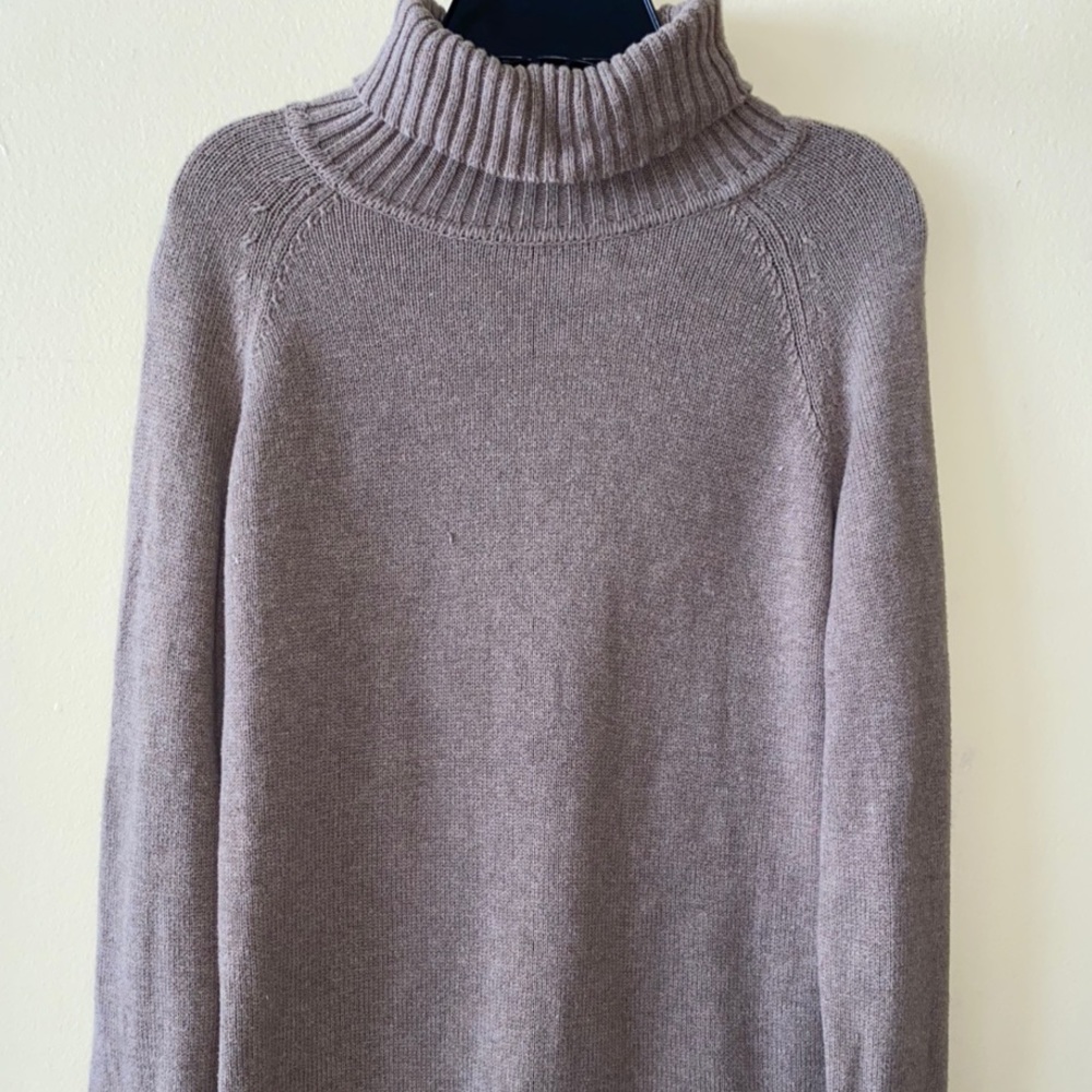 tan knit turtleneck